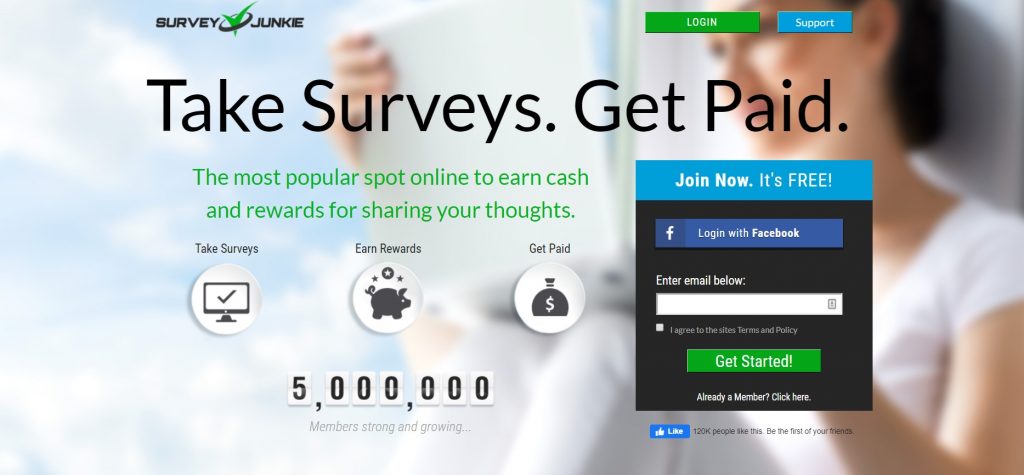 Answer surveys and earn cash with survey junkie